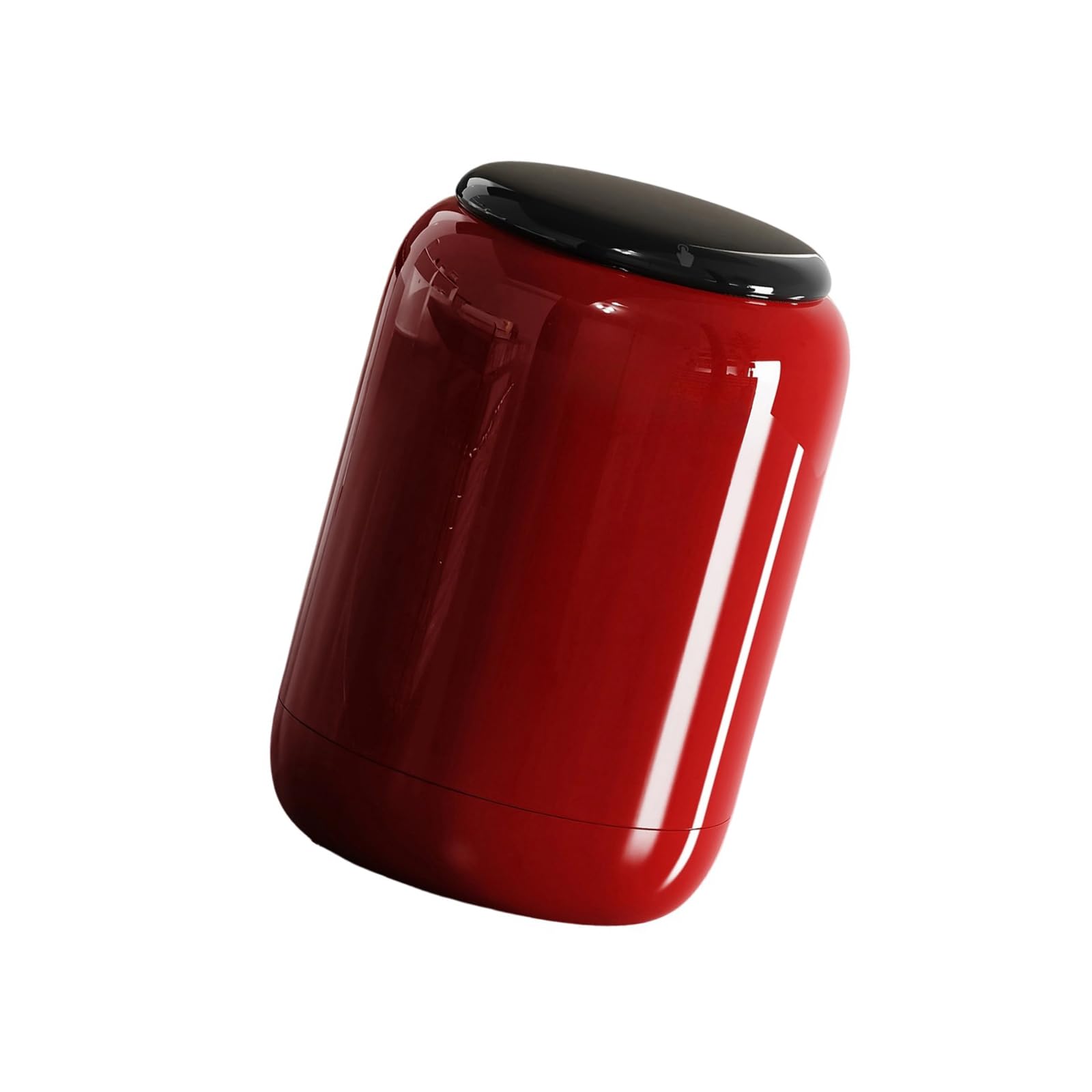 Kalttoy Red Modern Trash Can With Press Lid Desk Waste Bin For Home Offices Desktop Organization Bathroom Countertop Accessories Space Saving Waste Basket