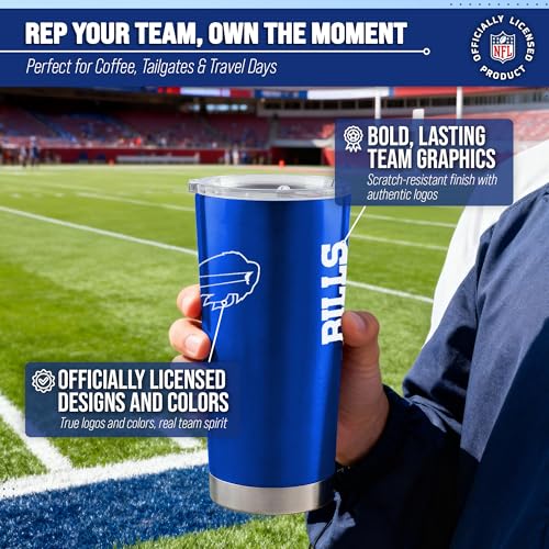 Image of Buffalo Bills NFL 20oz Stainless Steel Insulated Tumbler, Slider Lid