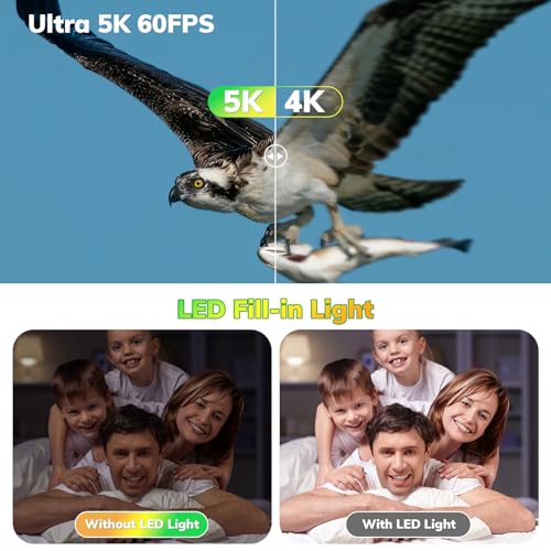 5K Video Camera Camcorder UHD 48MP 60FPS WiFi Vlog Camera for YouTube 10X Optical Zoom Camcorders with Remote Control, Handheld Stabilizer, Microphone, 2 Batteries, Large Aperture, 64 GB Memory Card - Image 3