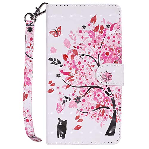 Robinsoni Xiaomi 8 SE Phone Case Leather PU Case Wallet Style Phone Cover Magnetic Folio Flip Case Shockproof Kickstand Case Heavy Duty Case Hard Case Silicone Inner Phone Cover Notebook Cover Cat