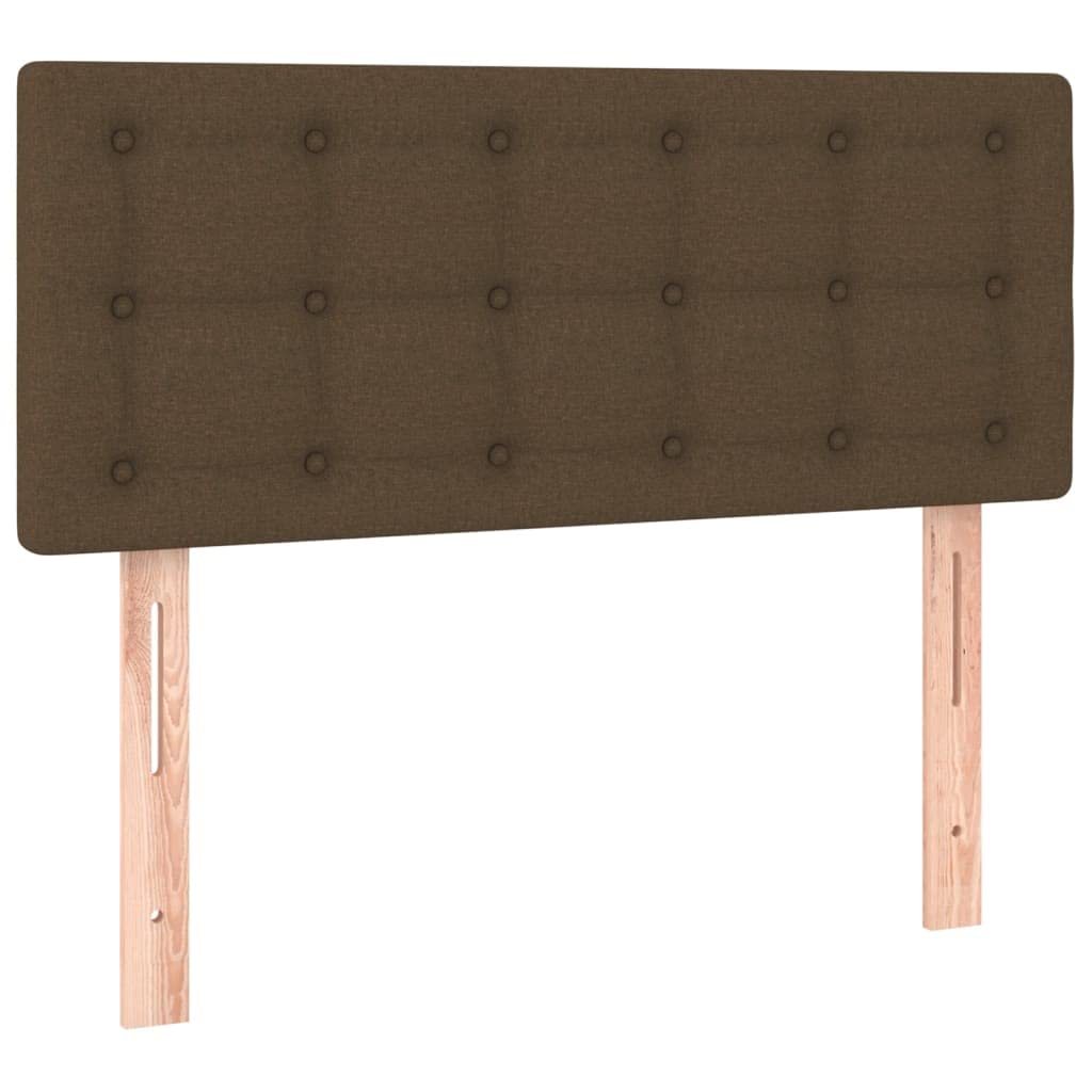 Testiera del letto a LED, marrone scuro, tessuto 90x5x78/88 cm, con supporto per la schiena, altezza regolabile e striscia di taglio LED, alimentata da USB 5V.