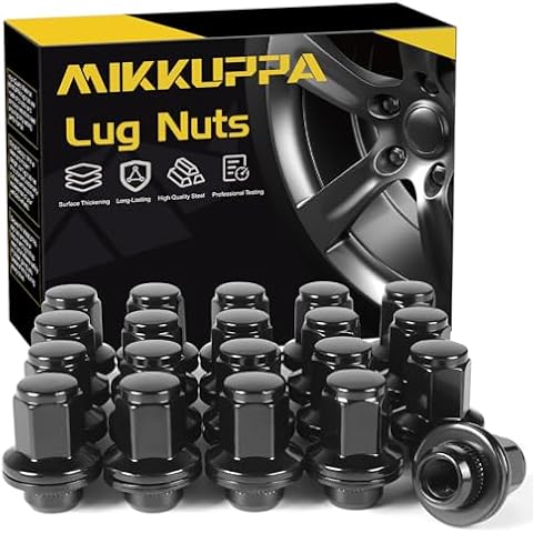 MIKKUPPA 20pcs M14X1.5 Black Lug Nuts - 1.80" (45mm) Height 7/8" Hex Replacement for Toyota Sequoia Landcruiser Tundra Lexus LX 5 Lug Cover