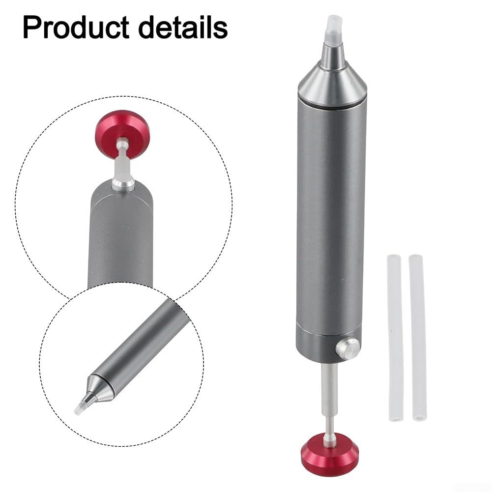 Bombas desoldadoras de aleación de aluminio 2 piezas con tubos de silicona, pluma de succión de soldadura portátil para placa de circuito y mantenimiento de componentes electrónicos