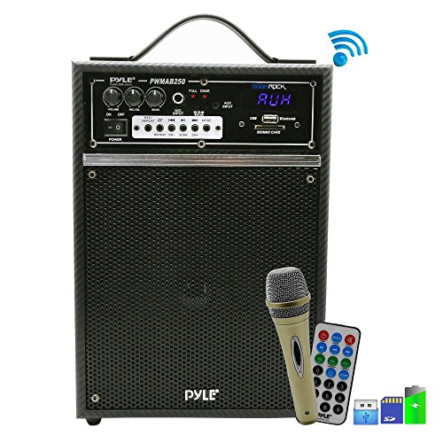 Pyle 300 Watt Outdoor Indoor Wireless Bluetooth Portable Pa Speaker 6.5 Inch Subwoofer Sound System With Usb Sd Card Reader, Rechargeable Battery, Wired Microphone, Fm Radio, Remote - Pwmab250Bk #TOP2