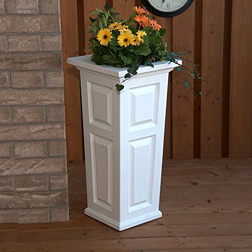 Mayne Nantucket 32In Tall Planter - White - 16In L X 16In W X 32In H - With 6.5 Gallon Built-In Water Reservoir (4833-W) #TOP2