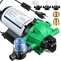 Dreyoo Water Diaphragm Pump, 115V AC, 5.5 GPM, 60 PSI Rated Pressure, 1/2" Threaded MNPT Self Priming Diaphragm Pressure Pump with Pressure Switch for Home, RV, Garden and Agricultural Irrigation