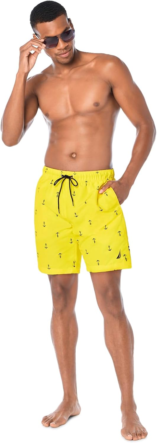 Nautica Mens Quick Dry All Over Classic Anchor Print Swim Trunk - Image 2
