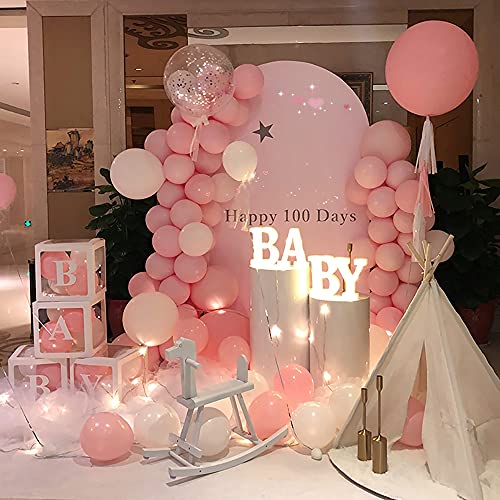 Image of 5 Inch Pastel Pink Balloons - 100 Pcs Mini Macaron Pink Latex Balloons for Birthday, Wedding, Baby Shower Parties