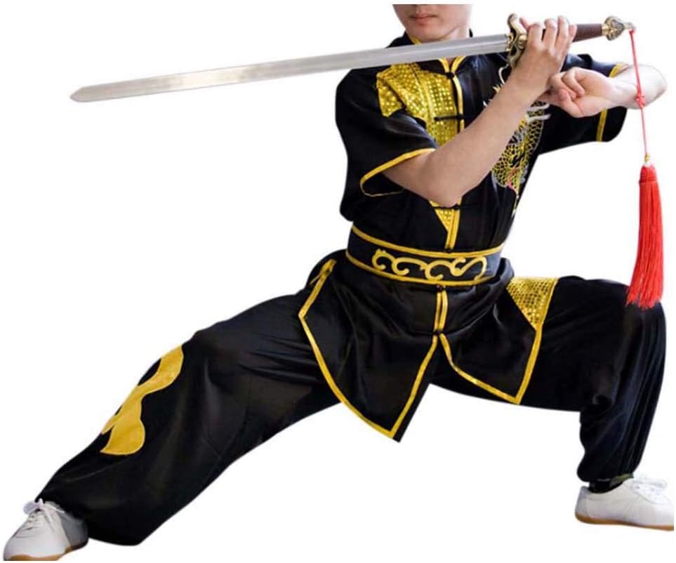 CRB Fashion Mens Boys Childrens Kids Kung Fu Master Tai Chi Dragon Chinese Uniform Outfit Costume Top Shirt Pants Set