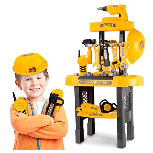 UNIH Kids Tool Bench for Boys Age 2-4, Toddlers Tool Workbench Set with Drill Toys for 2 Year Old Boys