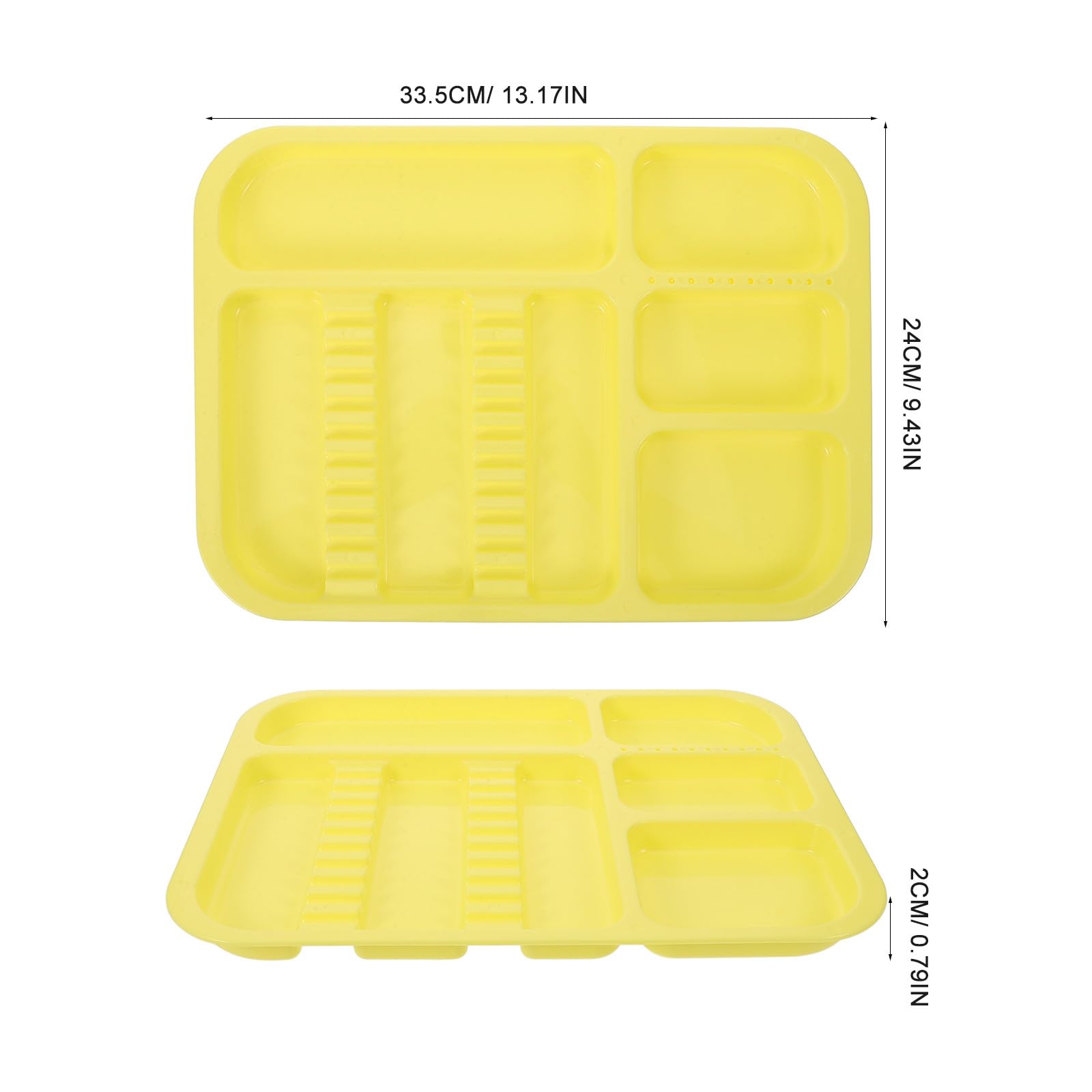 Plateaux Compartimentés Organisateur Polyvalent et Élégant en Plastique Pp Lot de 2 pour Instruments pour Rangement et Conservation