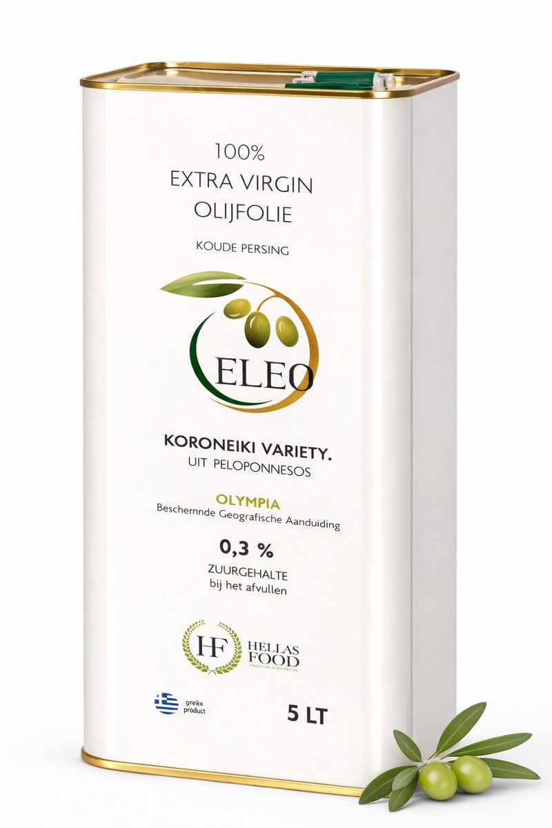 ELEO Olympia - Extra Vergine Olivenöl - 5 Liter - 100% Griechische Koroneiki-Oliven - Hervorragende Qualität - Erste Kaltpressung - Internationale Medaillen Gewinner