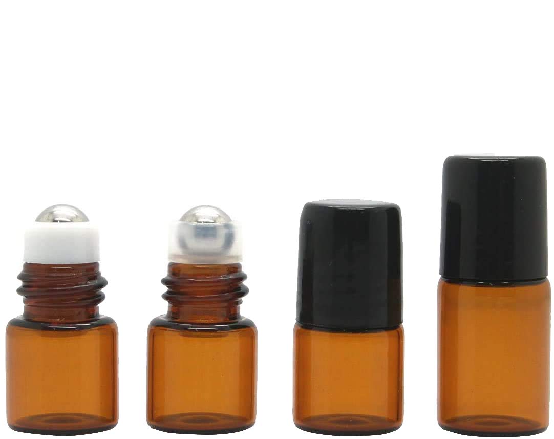 Tukistore 10 Pieces 1ml Glass Bottles roll-on for Essential Oil Perfume.