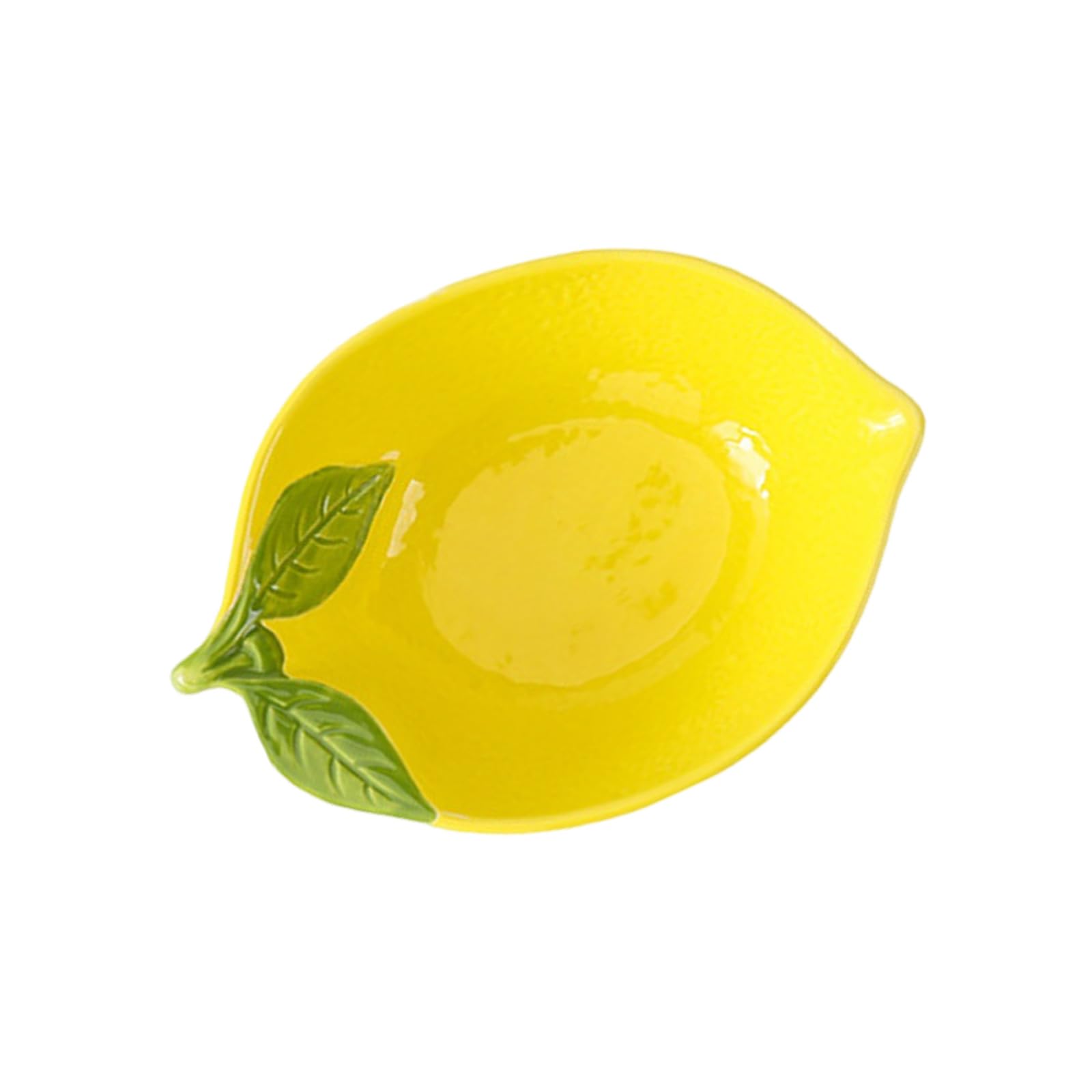 TFAOYS Practical Lemon Shape Ceramic Spoon Rest Salad Bowl Plate Base Smooth Dinnerware Tableware for Daily Meal Lemon Shape Serving Plate Dishes