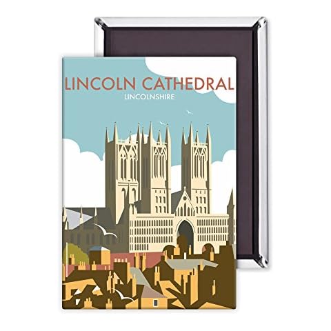 Lincoln Cathedral - 3x2 inch Fridge Magnet - large magnetic button Cover