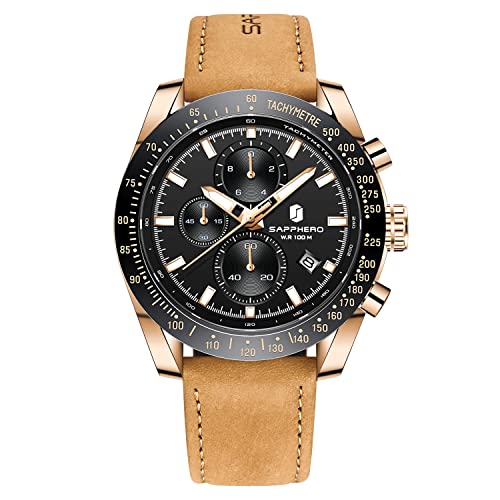 Image of BENYAR Men's Watches Chronograph Watch for Men Multifunction Black Waterproof Sport Fashion Quartz Wristwatches Calendar with Stainless Steel Strap