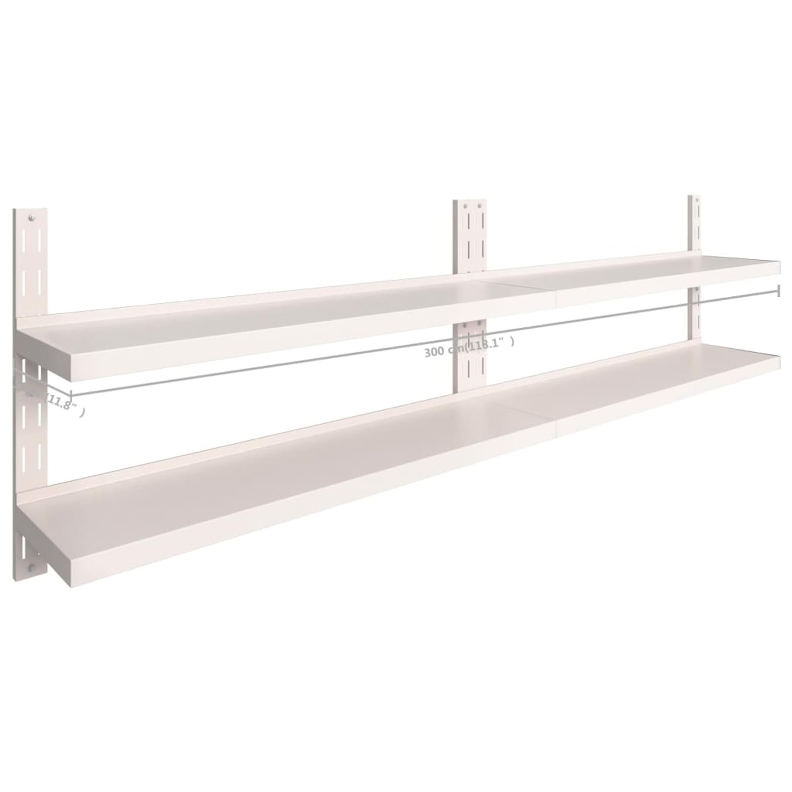 ZEYUAN Mensole Galleggianti a 2 Livelli 2 pz in Acciaio Inox 300x30 cm,Mensola da Parete,Mensole da Muro,Mensole da Muro Design Moderne