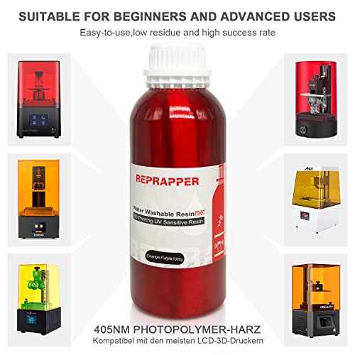 Resina UV Bicolor 405nm Lavable Agua 1000g Naranja Púrpura - Fernando Cortés Resina UV Bicolor 405nm Lavable Agua 1000g Naranja Púrpura - Fernando Cortés