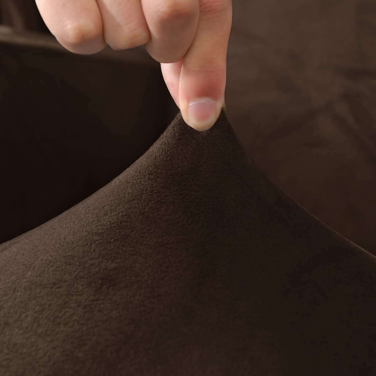 Juego de Funda de sofá de 2 plazas 5 Piezas, Fundas de sofá de Terciopelo elástico súper Suave, Fundas de sofá con 2 Fundas de Respaldo separadas y 2 Fundas de cojín de Asiento (café Oscuro)