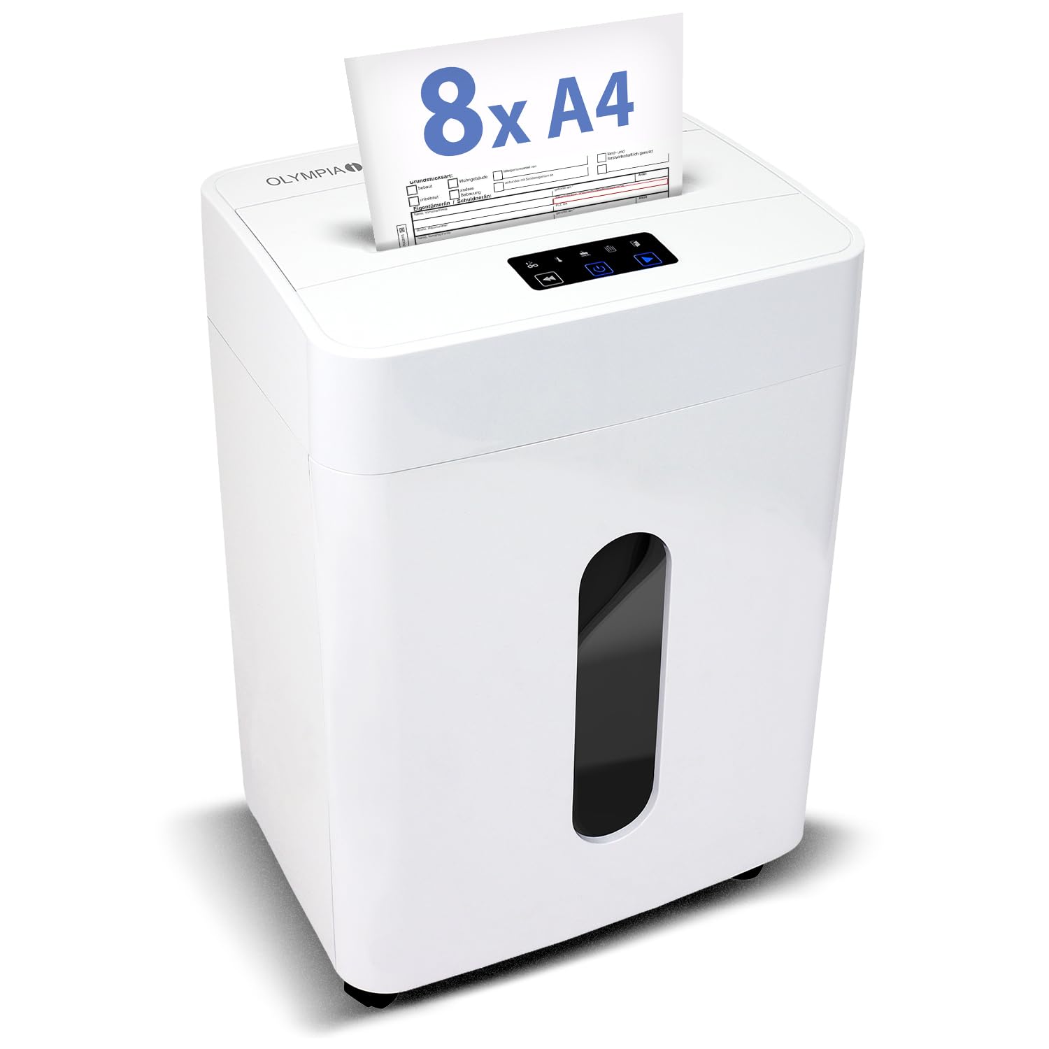 Olympia MC 2508 S niszczarka dokumentów | niszczarka papieru i niszczarka do dokumentów | rozdrabniacz do dokumentów P5 mikrocięcie | 8 arkuszy | pojemność zbiorcza 25 l | cicha niszczarka |
