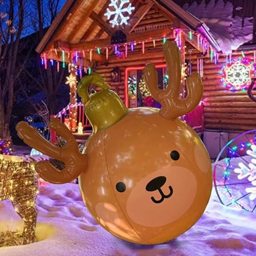 Ballon gonflable cerf de Noël extérieur résistant vent et pluie jardin