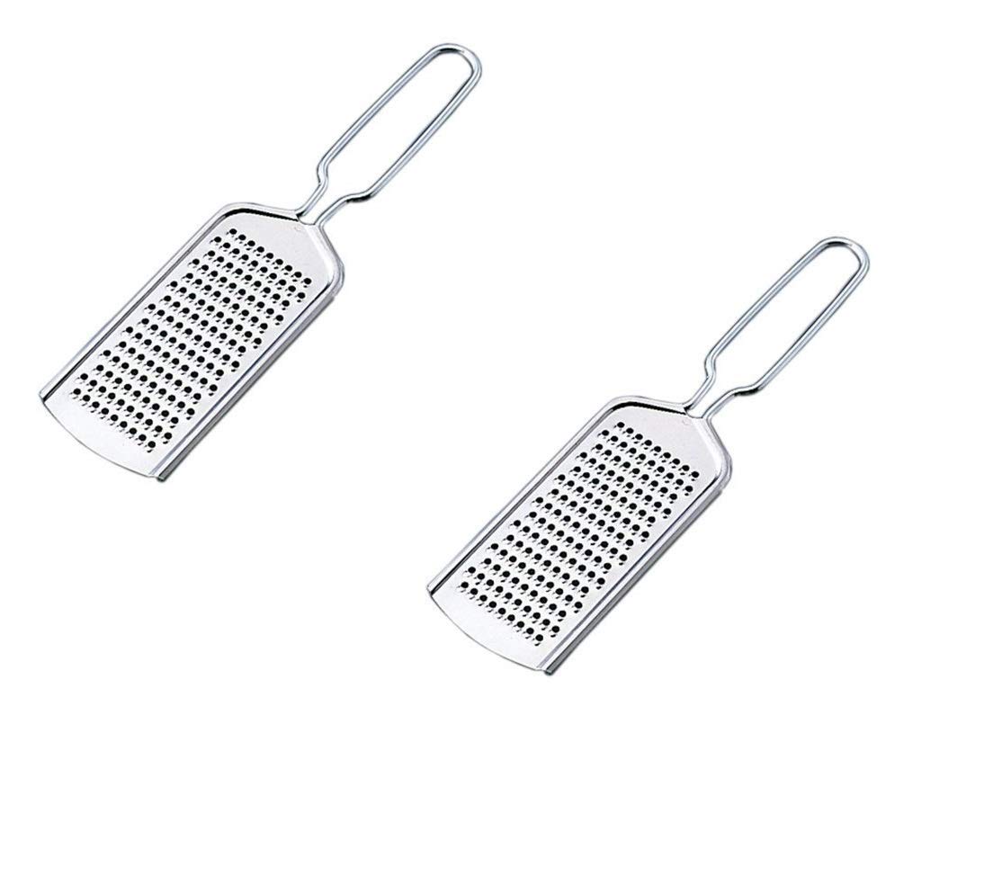 Steelish Stainless Steel Multipurpose Grater | Cheese, Coconut, Ginger, Garlic, Nutmeg, Chocolate & Vegetable Shredder Slicer for Kitchen Cooking & Baking Tools - Pack of 2