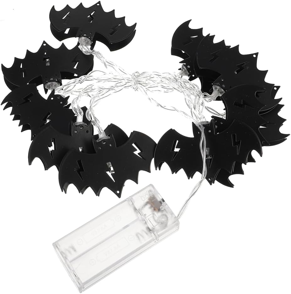 Unomor 2 Meter Halloween String Lights with 10 Led Bat Decorative Lamps No Battery Needed for Indoor Outdoor Party Festival Decoration