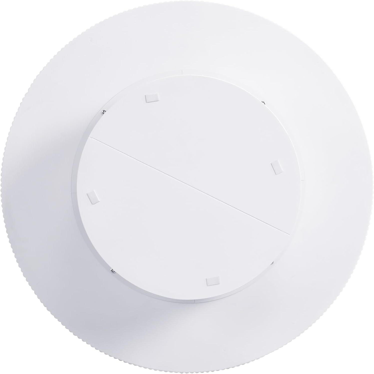 Elegant Round Coffee Table with 6.8" Thick Tabletop, Modern Drum End Table, Minimalist Fluted Center Table with Sturdy Base for Living Room (White)