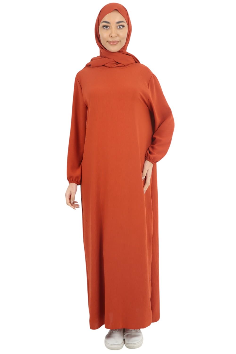 Womens Plain Elegant Abaya Modest Long Dress, Ladies Lightweight & Breathable Islamic Wear, Perfect for Daily Prayer UK One Size