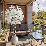 Artificial Cherry Blossom Tree, 6FT Height with 100 LED Lights, Faux Silk Plant in Pot for Home, Office, Wedding, Garden, Party, and Hotel Decorations (6FT White)