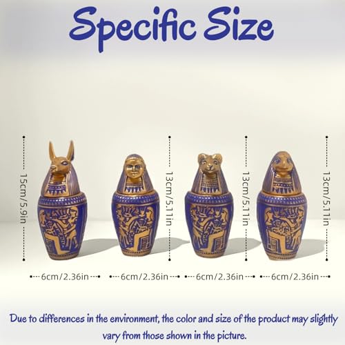 Set de 4 Figuras Decorativas Canopic Jars Egipcias miniatura 2