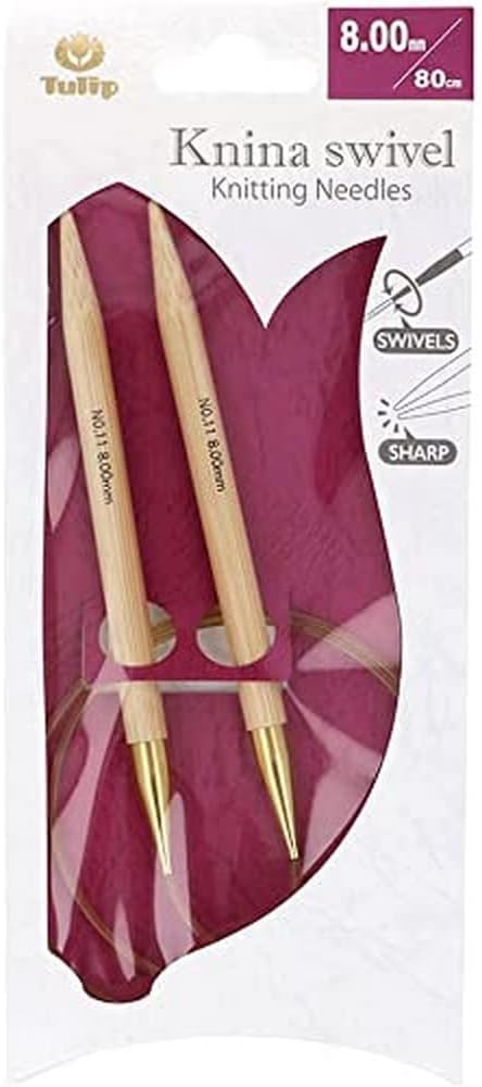 Tulip Knitting Needles, Bamboo, Beige, 80 cm x 3.5 mm