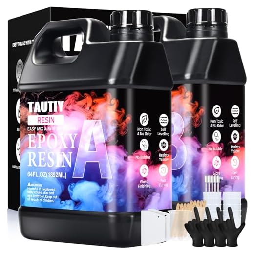 Epoxy Resin,1 Gallon Crystal Clear Epoxy Resin Kit, High-Gloss & Bubbles Free Resin and Hardener Kit, Art Resin Casting Resin for Art Crafts, Jewelry Making, Wood & Resin Molds…