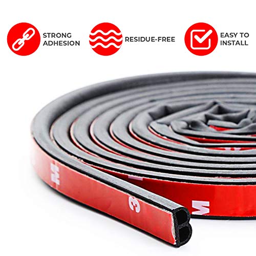 CANOPUS Car Door Seal Strip, 32 Feet, Rubber Seal Self Adhesive Weather Stripping, B Shape, Pack of 2