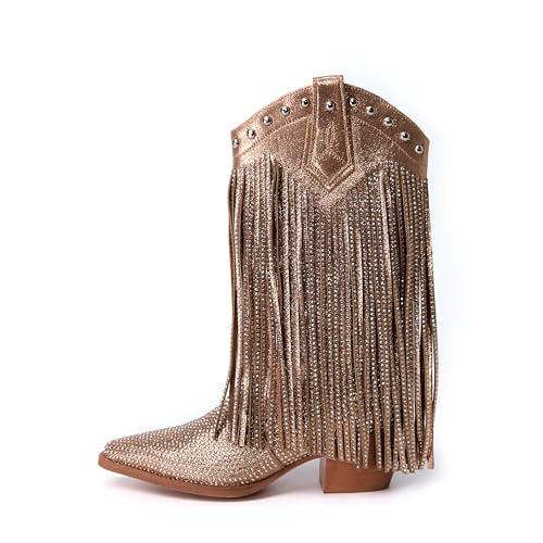 Ankle Boots with Crystal Fringe