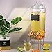 1.5 Gallon Drink dispenser, Glass Beverage Dispenser With Stand, Drink Dispensers for Parties With Stainless Steel Spigot + Marker & Chalkboard 100% Leakproof. Perfect For Parties And Daily Use