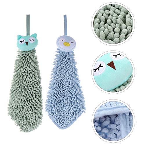 Healifty 2Pcs Mão de Suspensão Toalha de Mão de Microfibra Absorvente Toalha de Mão Lavagem Toalha d