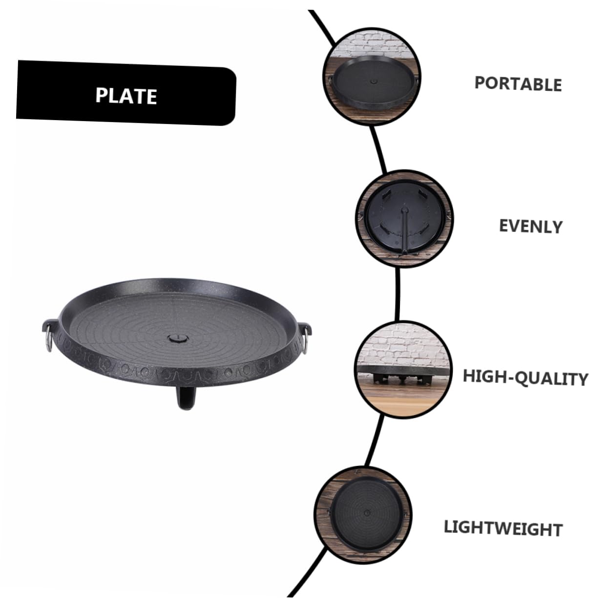 Piastra Barbecue Antiaderente Leggera in Ghisa Resistente Al Calore Per Bistecche e Pancetta Adatta Fornelli Gas Portatili Per Uso Interno Ed Esterno Per Picnic e Feste