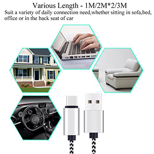 Ailun Type C Cable 3Ft 6Ft 6Ft 10Ft 4Pack High Speed Type C To Usb A Sync Charging Nylon Braided Cable #TOP6