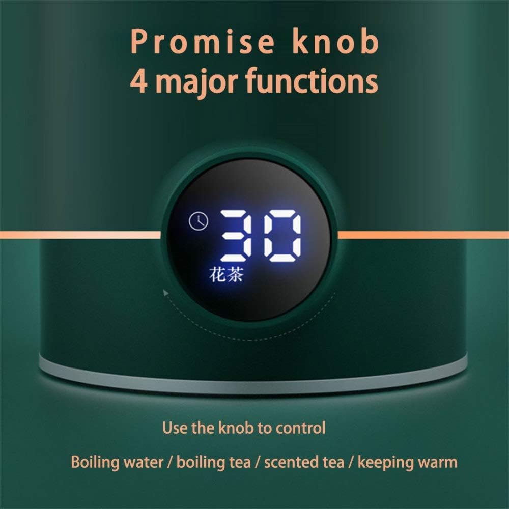 Hervidores, Hervidor eléctrico Tetera de vidrio de 0,4 L con preajustes variables, Tetera de un toque, 500 W, Infusor de té y parte inferior, Apagado automático y protección de ebullición en seco, Sin