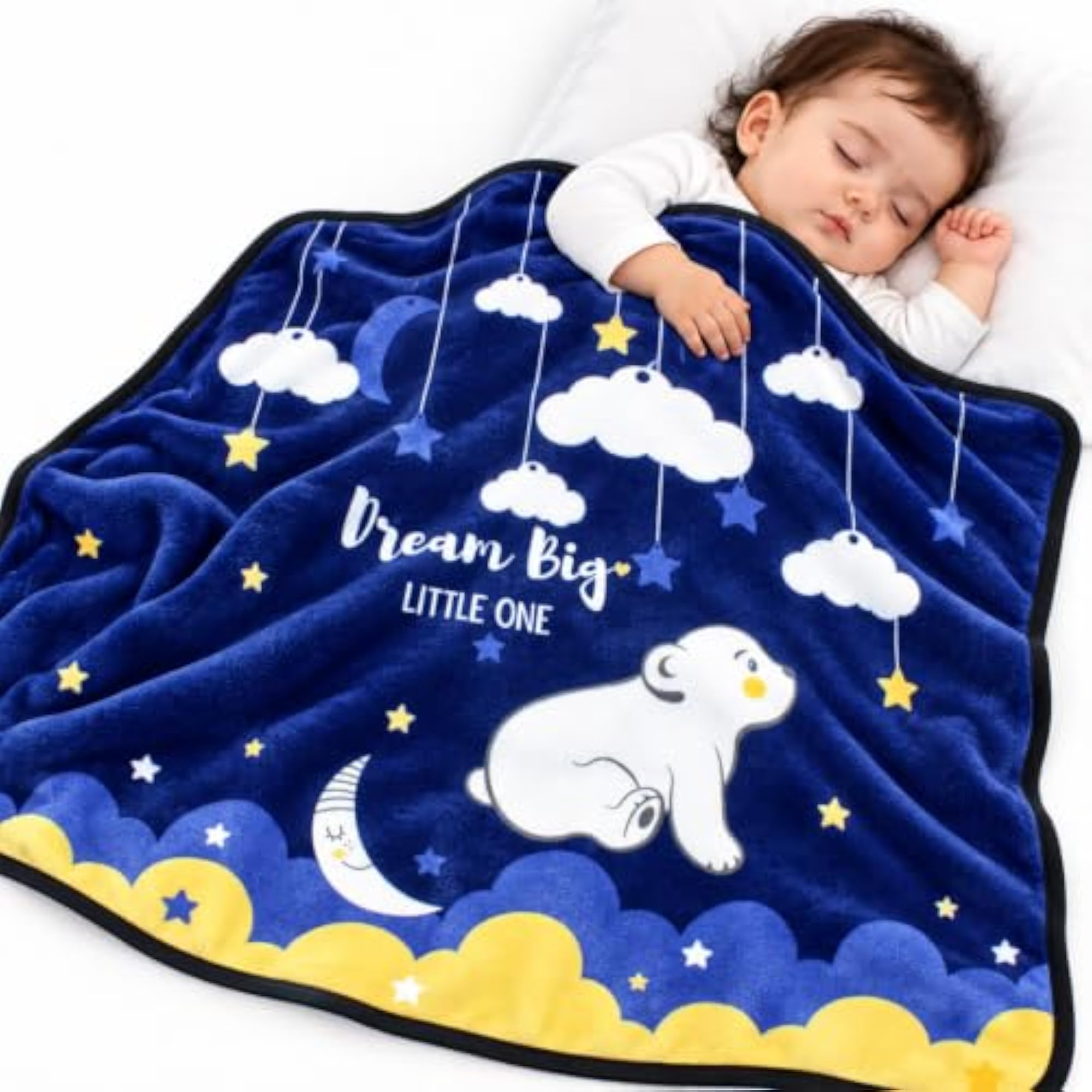 Baby Fleece Blanket, Soft Lightweight Dark Blue