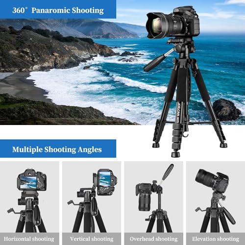 Image of Tripod Stand for Mobile Phone and DSLR Camera for Best Video Recording Shoot 360 Rotaion 61 Inch (5 Feet) Suitable for iPhone