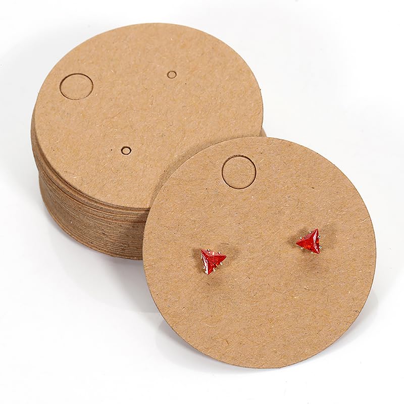 100 Cartoncini Porta Orecchini In Carta Kraft Marrone + 100 Sacchetti Trasparenti Autosigillanti – Per Esposizione, Vendita Al Dettaglio E Confezioni Regalo Fai Da Te