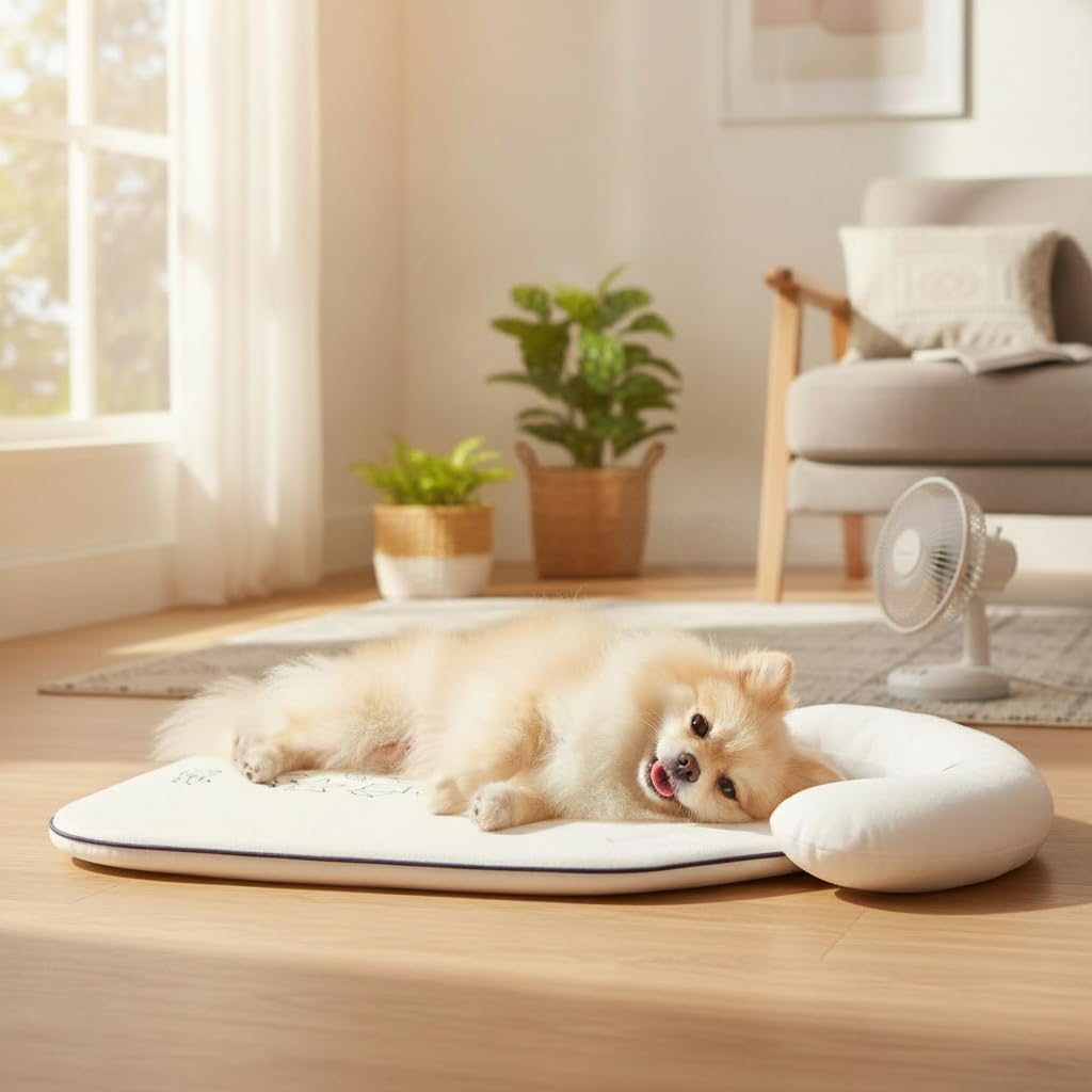 Nona Pelona Self Cooling Pet Mat – Cooling Pad for Cats and Small Dogs – No Gel, No Water, Removable Washable Cover, Anti-Slip Base