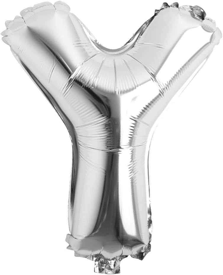 32 inch Letter Balloons Silver Alphabet Number Balloons Foil Mylar Party Wedding Bachelorette Birthday Bridal Shower Graduation Anniversary Celebration Decoration (32 inch Y Silver)