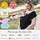 Momcozy Baby Tragetuch Neugeborene – Einfach anzulegender Ring Sling Tragetuch, Atmungsaktives Tragetuch für Hände frei – Verstellbare Babytrage von 3,6 kg bis 15 kg (Schwarz)