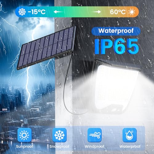 Outdoor Solar Powered Security Lights: 288 LED Solar Outdoor Garden Flood Light 3 Motion Sensor Mode Outside Solar Panel Floodlight 270° Lighting IP65 Waterproof for Garden Shed Yard Porch - Image 5