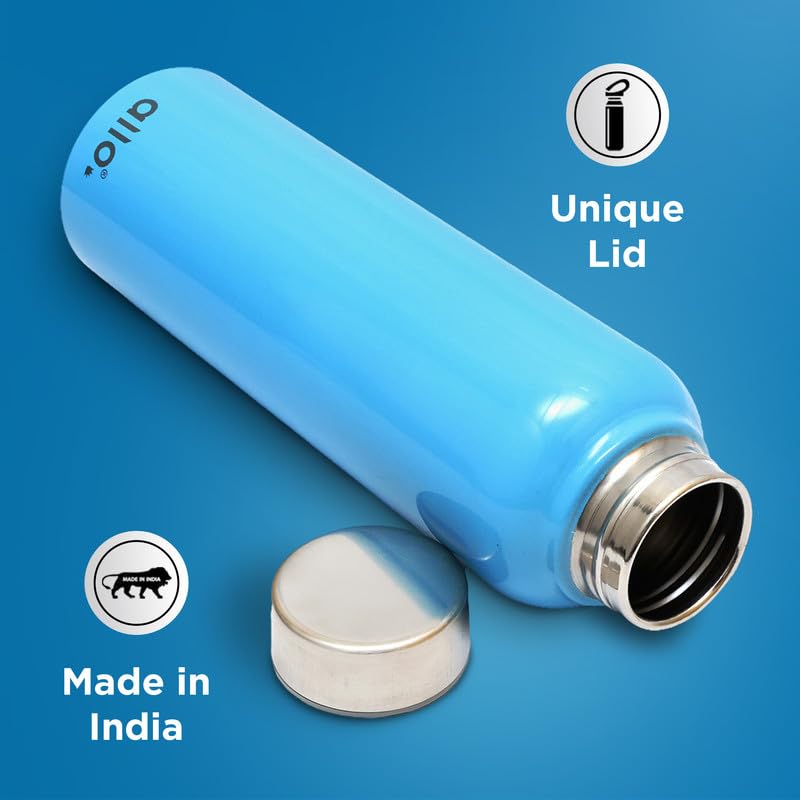 Image of Allo Stainless Steel Water Bottle For Adults, Kids 1 Litre Water Bottles For School, Office, Sports, Gym 1L Water Bottle For Men And Women, Pack Of 2| Leak Proof, Bpa Free, Pink & True Blue