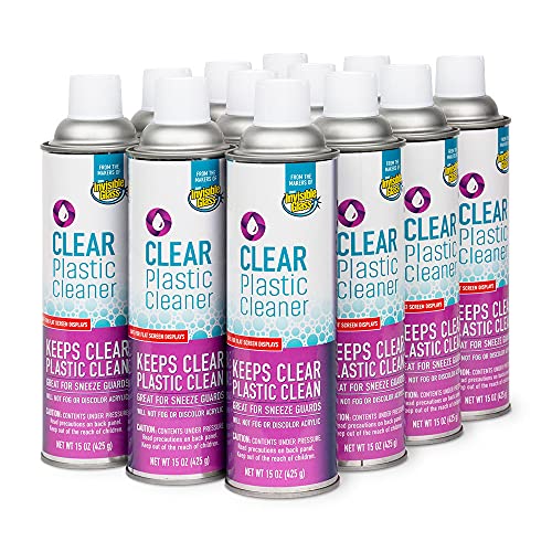 Image of Invisible Glass 91014-12PK Clear Plastic Cleaner - Cleans and Protects Plastic on Electronics, Appliances, Eyewear, Cars, Trucks, RVs, Boats & More, Helps Prevent Fog and Static - 19 oz (Pack of 12)