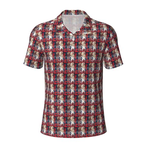 Chemise décontractée libellule rouge motif abstrait respirante homme